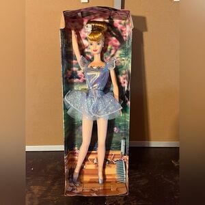 1998 Vintage Ballerina Dreams Barbie Doll in Blue Dress with fold out stage